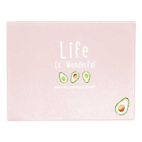 Обложка для студенческого Kawaii Factory KW067 Life is - pink and avocado розовая в Коламбия