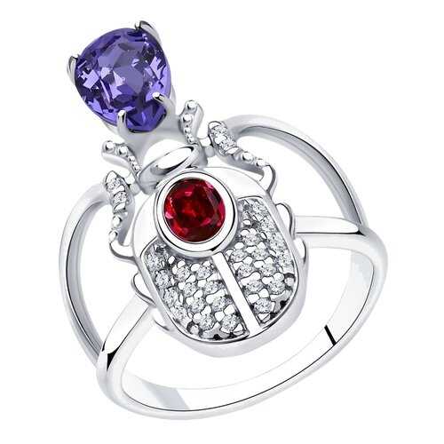 Кольцо женское SOKOLOV из серебра с кристаллами Swarovski и фианитами 94013122 р.18 в Коламбия