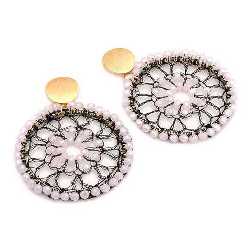 Серьги SELENA 20113580 золотистые, розовые, черные в Коламбия