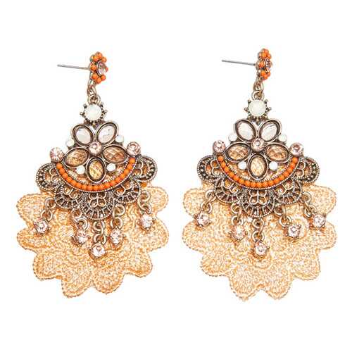 Серьги женские Boho ER506207 оранжевые/бежевые в Коламбия