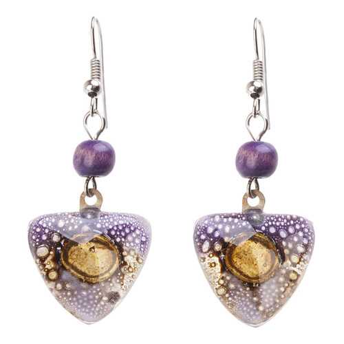 Серьги женские CristaLida MYCO 84 V фиолетовые/золотистые в Коламбия