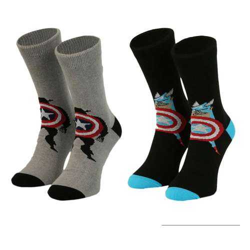 Набор носков унисекс Good Loot Marvel Avengers Captain America серый 39-46 в Коламбия